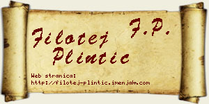 Filotej Plintić vizit kartica